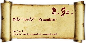 Máthé Zsombor névjegykártya