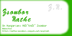 zsombor mathe business card